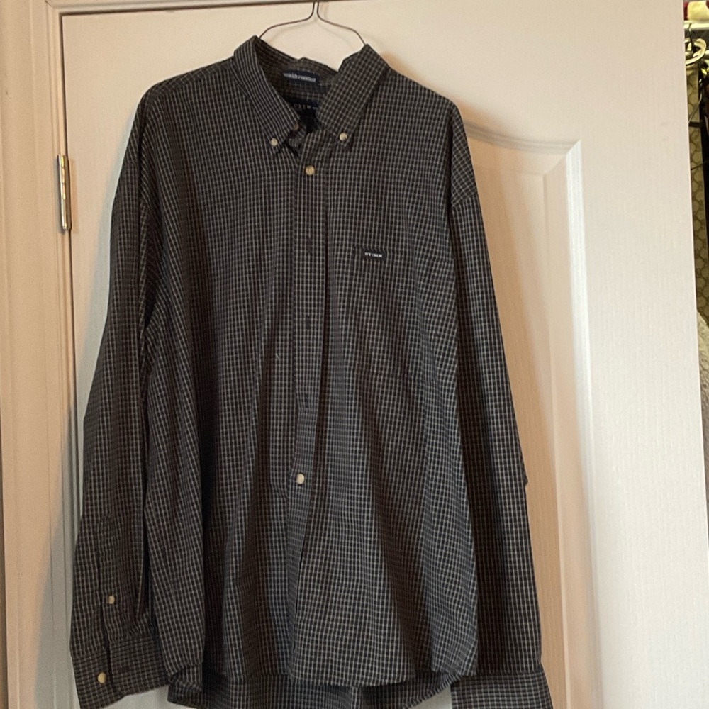 Men's Black Checkered Button-Down Shirt
